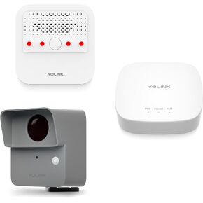YoLink LoRa Smart Home Security Bundle: Hub + Outdoor Motion Sensor & 110dB Wireless Siren Alarm System with Email/SMS/Push Alerts, 1/4 Mile Range