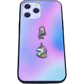 Metal Charm Stickers for Cell Phone Cases.Mermaid and Unicorn Set of 2 Reusable & Removable Leaves No Residue. Adorable beloved magical symbols of cuteness purity and granting wishes ( Mermaid and