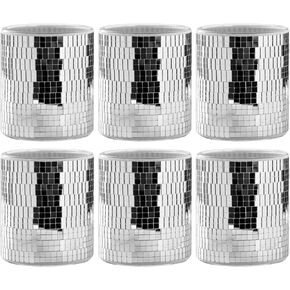 WDHODEC Disco Vase for Flowers 2 PCS Glass Mirror Vases for Living Room, Dining Room Centerpieces, Wedding Office Decorative Display Fresh Flowers, Candles, Or Seasonal Decorations