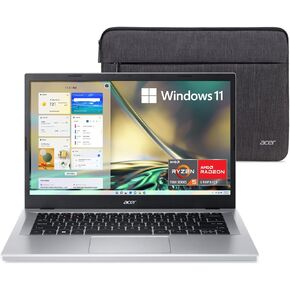 Acer Aspire 3 A314-23P-R3QA Slim Laptop | 14.0" Full HD IPS Display | AMD Ryzen 5 7520U Quad-Core Processor | AMD Radeon Graphics | 8GB LPDDR5 | 512GB NVMe SSD | Wi-Fi 6 | Windows 11 Home,Silver