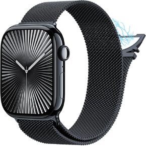 CTYBB Milanese Mesh Loop متوافق مع Apple Watch Band 49mm 46mm 45mm 44mm 42mm Men Women ، Feather Stains Stains Over Over Metal Clasp for iWatch Series Ultra 2/Ultra 10 9 8 7 SE 6 5 4 3 2 1