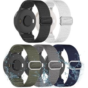 Water-Resistant Elastic Nylon Strap Compatible with Garmin Vivoactive 5/Vivoactive 3 Watch Bands, 5 Pack 20mm Quick Release Breathable Wristband for Venu/Venu Sq/Forerunner 55/165/245/645