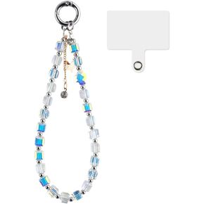 1Pcs Sparkle Crystal Star Keychain Aesthetic Keychains Clear Beaded Phone Charm y2k Bag Charms Purse Charms for Handbags Cute Key Chain Bag Charm Cell Phone Charms Strap Purse Charm Phone Bracelet