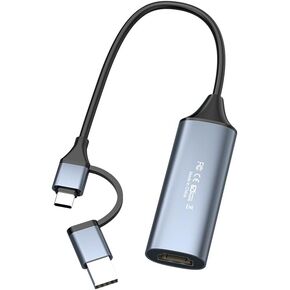 USB 2.0 Video Capture Card,HDMI to USB/USB C HDMI Video Capture,4K 1080P Video Audio Game Streaming Recording Compatible with Switch/PS4/ PS5/Pro Xbox/TV Stick/DSLR Camera