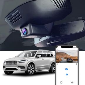 Fitcamx 4K Dash Cam for 2023 2024 2025 Volvo XC90 B5 B6 T8 (Model B), Integrated OEM Look, Ultra HD 2160P Video, Loop Recording, Built-in WiFi & APP, Gravity Sensor, Plug & Play, 64GB Card