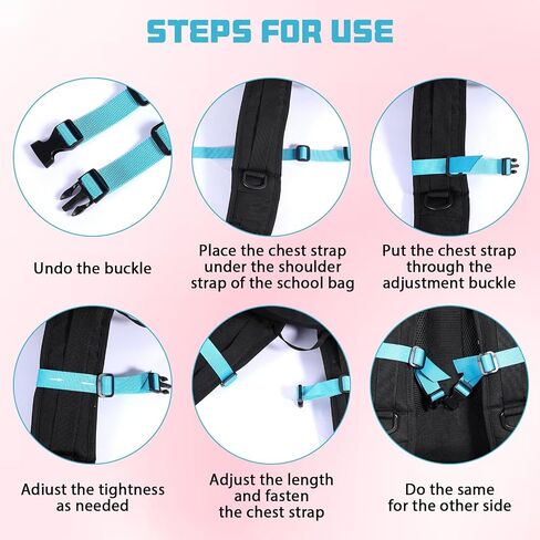 2 Pack Universal Backpack Chest Strap, Adjustable Replacement Backpack Sternum Strap Chest Harness Secures Chest Belt with Quick Release Buckle Outdoor Backpack Accessories in Kuwait