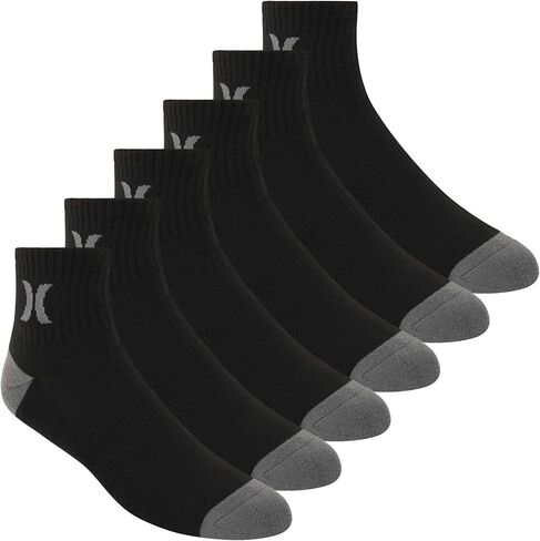 Hurley mens 6 Pack 1/2 Terry Quarter Crew Socks, Coconut Milk, 10 13 US in Saudi Arabia