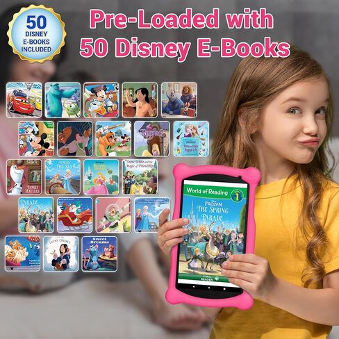 Contixo Kids Tablet - V10 7-Inch HD for Ages 3-7, Learning Tablet w/Educational Games, Exclusive 50+ Disney Storybooks (Value $200), Parental Controls, 32GB, Kid-Proof Case & Stylus - Purple in Saudi Arabia
