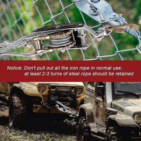 BIG RED T32054 Torin Come-Along Double Gear Hand Cable Puller with 3 Hooks: 4 Ton (8,000 lb) Capacity, Red in Kuwait