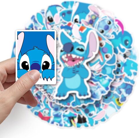 50pcs Cartoon Lilo and Stitch Stickers for Kids,Vinyl Waterproof Stitch Decal for Water Bottle Laptop Toy Sticker for DIY Decorate Bumper Phone Hard Hat Kids Teens Gifts in Saudi Arabia
