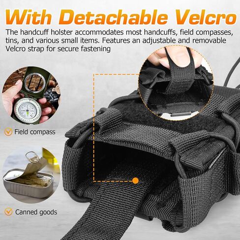 Handcuff Case, Molle Handcuff Pouch Holster for Duty Belt, Nylon Cuff Holder for Police Law Enforcement Security Officer Accessories in Saudi Arabia