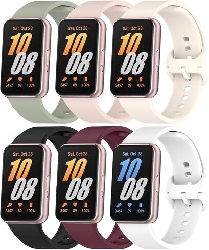 Mleliya Bands for Samsung Galaxy Fit 3 Bands for Women Men, 6-Pack Soft Silicone Sport Replacement Wristbands for Samsung Galaxy Fit 3 SM-R390 Smartwatch in Saudi Arabia