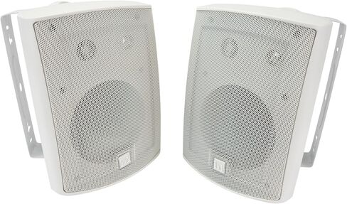 Dual Electronics LU53PW 5.25" 3-Way High Performance Outdoor Indoor Speakers | Effortless Set Up | Home, Pool, Patio, Garage Use | Weather Resistant | Expansive Stereo Sound Coverage | White in Saudi Arabia