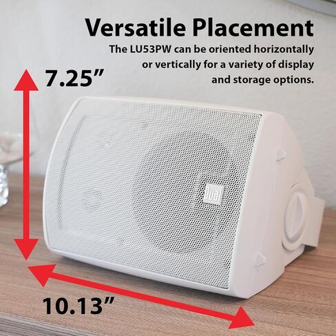 Dual Electronics LU53PW 5.25" 3-Way High Performance Outdoor Indoor Speakers | Effortless Set Up | Home, Pool, Patio, Garage Use | Weather Resistant | Expansive Stereo Sound Coverage | White in Saudi Arabia