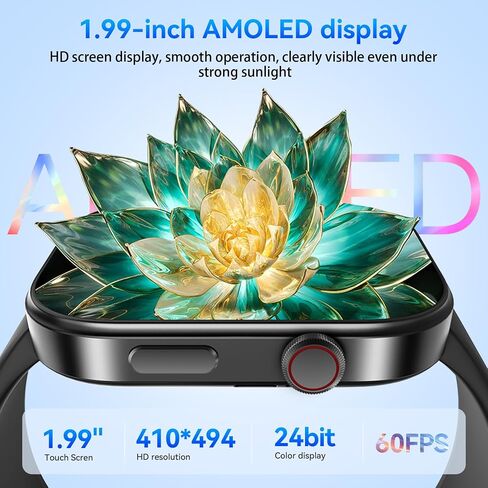 ENOMIR Smart Watch for Women iPhone & Android,1.99" AMOLED Screen 3ATM Waterproof Fitness Watch with Answer/Make Call AI Voice,24H-Heart Rate/SpO2/BP Monitor,120+ Sports Modes (Black) in Saudi Arabia