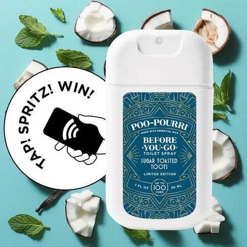Poo-Pouri Before-You-Go Holiday Pocket Sprayer, Sugar Toasted Toots, 1 Fl Oz - Frosted Vanilla, Coconut and Mint in Kuwait
