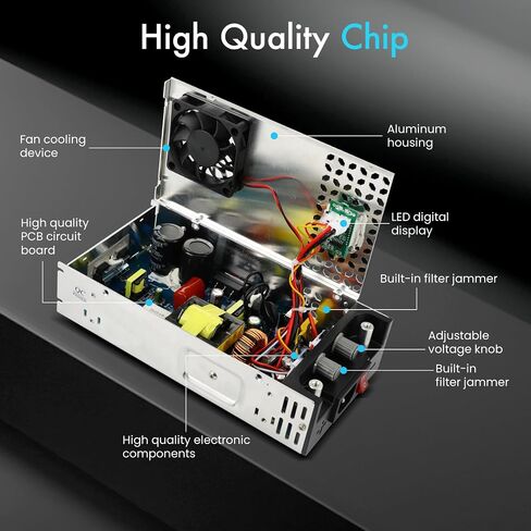 مزود الطاقة 0-48V قابل للتعديل 12.5A 600W ، 110V AC إلى DC 0-48V Buck Converter 0-12.5A 600W مزود الطاقة مع شاشة LCD الجهد القابل للتعديل الحالي 110V/220V AC إلى 48V DC in Kuwait
