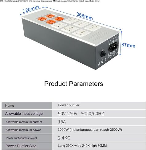 HiFi Power Filter Hi-end Power Conditioner AC Power Purifier with Surge Protector (PF10) in Kuwait