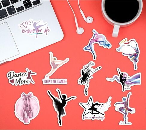 100Pcs Dancing Stickers - Dancing Themed Dancer Stickers for Kids Adults, Vinyl Waterproof Dance Stickers for Laptop, Guitar, Water Bottle Journaling Scrapbooking in Kuwait