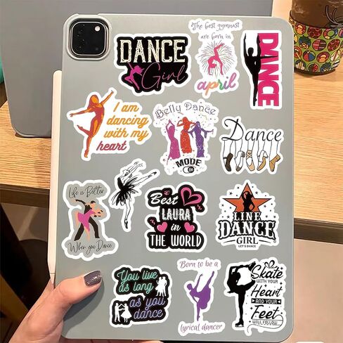 100Pcs Dancing Stickers - Dancing Themed Dancer Stickers for Kids Adults, Vinyl Waterproof Dance Stickers for Laptop, Guitar, Water Bottle Journaling Scrapbooking in Kuwait