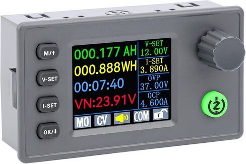 DROK Adjustable Voltage Regulator - Color LCD Display Buck Boost Converter 6-36V to 0.5-36V 4.5A 40W, Silicon Keypads DC to DC Converter Power Supply for RV Solar Panels in Saudi Arabia