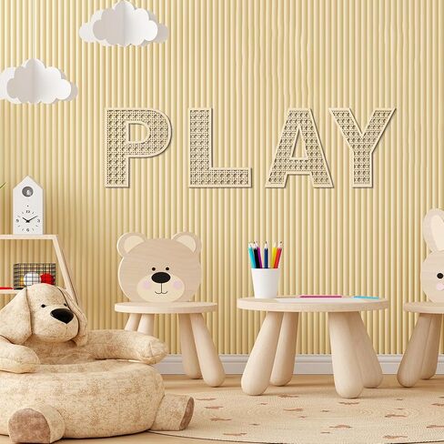 Play Sign for Playroom Wall Decor Wooden Playroom Sign 12 Inch Large Rattan Letters for Play Room Wall Decor Boho Nursery Wood Word Sign for Toddler Girls Boys Kids Bedroom Decorations in Saudi Arabia