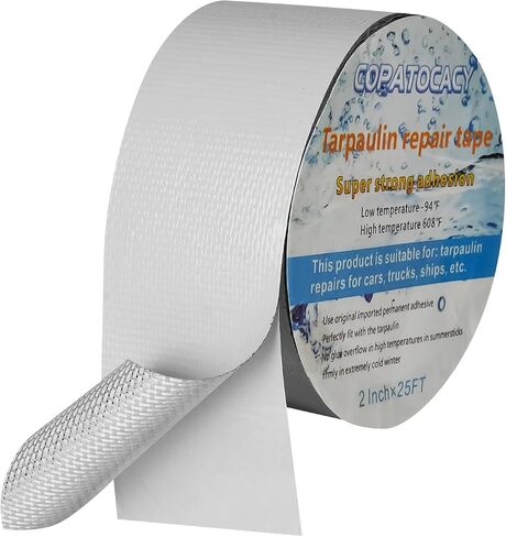 Tent Repair Tape for Fabric, Canvas, Boat Covers, Tent, Sail Tape, Tear Repair Patch Kit, Waterproof, UVproof Repair Tape and Outdoor Repair Patch, Black in Saudi Arabia