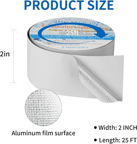 Tent Repair Tape for Fabric, Canvas, Boat Covers, Tent, Sail Tape, Tear Repair Patch Kit, Waterproof, UVproof Repair Tape and Outdoor Repair Patch, Black in Saudi Arabia