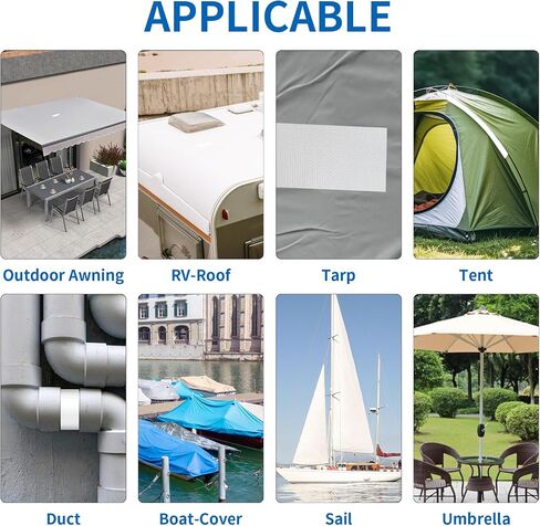 Tent Repair Tape for Fabric, Canvas, Boat Covers, Tent, Sail Tape, Tear Repair Patch Kit, Waterproof, UVproof Repair Tape and Outdoor Repair Patch, Black in Saudi Arabia
