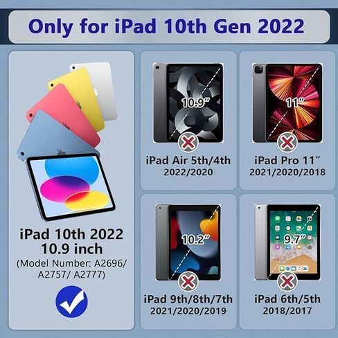 Kids Case for iPad 10th Generation Case with Pencil Holder,iPad 10th Gen 10.9 inch Protective Cover 2022,Shockproof Rugged Protective 10.9 Cover for iPad 10 Gen 10.9 inch Kids (Pink) in Saudi Arabia