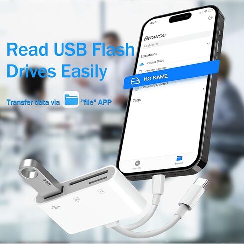 SD Card Reader for iPhone iPad Mac, USB C and Lightning Dual Connector Memory Card Reader, Digital Trail Camera Adapter to iPhone SD Card Viewer with SD/Micro SD/USB-A 3 Slot, No App Plug and Play in Saudi Arabia