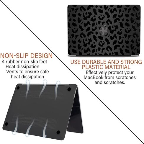 متوافق مع حافظة MacBook Air 13 بوصة إصدار 2020 2019 2018 (A2337 M1 A2179 A1932)، مع معرف اللمس وحزمة حماية لوحة المفاتيح وكاميرا الويب والحقيبة وواقي الشاشة (قلب بني لطيف) in Kuwait