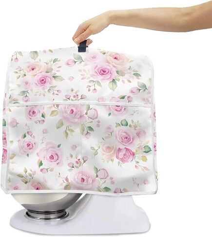 Cozeyat Pink Floral Stand Mixer Cover متوافق مع خلاط مساعدات المطبخ ، أغطية مقاومة لأجهزة المطبخ مع جيوب الملحقات ، وتناسب جميع نماذج رأس الميل والوعاء. in Kuwait