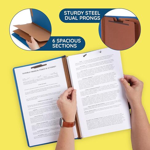 10 Blue Legal Size Classification Folders - 2 Divider 2 Inch Tyvek expansions - Durable 2 Prongs Designed to Organize Standard Law Client Files, Office Reports - Legal Size, 8 3/4 x 14 3/4, 10 Folders in Kuwait