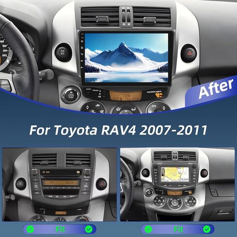 4+64G Android Car Stereo for Toyota RAV4 2007-2011, Wireless Carplay & Android Auto - 9 Inch IPS Touchscreen Radio with 32EQ DSP, WiFi, FM RDS, GPS, Mirror Link + AHD Rear View Camera in Saudi Arabia