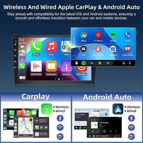 4+64G Android Car Stereo for Toyota RAV4 2007-2011, Wireless Carplay & Android Auto - 9 Inch IPS Touchscreen Radio with 32EQ DSP, WiFi, FM RDS, GPS, Mirror Link + AHD Rear View Camera in Saudi Arabia
