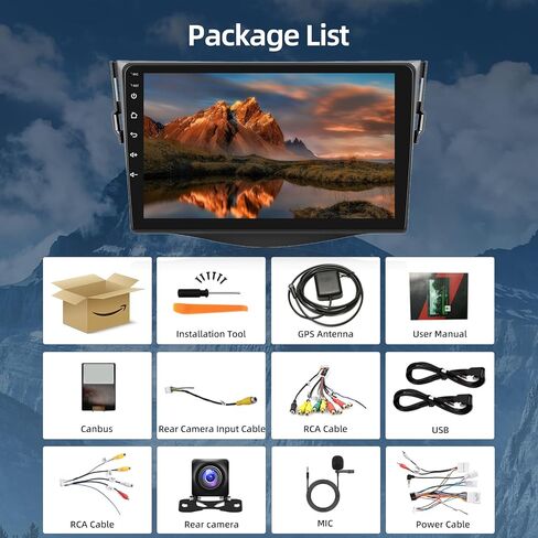 4+64G Android Car Stereo for Toyota RAV4 2007-2011, Wireless Carplay & Android Auto - 9 Inch IPS Touchscreen Radio with 32EQ DSP, WiFi, FM RDS, GPS, Mirror Link + AHD Rear View Camera in Saudi Arabia
