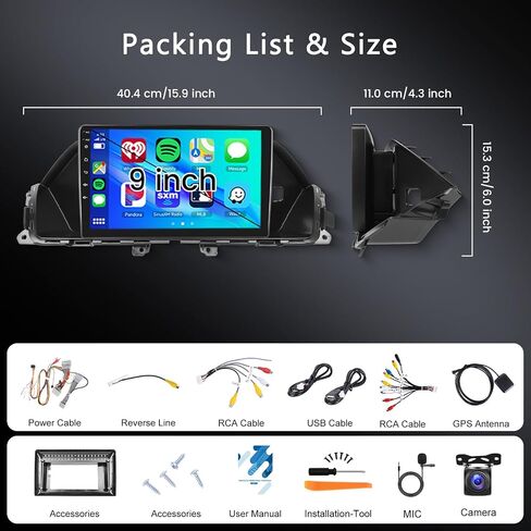 [2GB+64GB] Car Stereo for Honda Odyssey 2010-2017 Android Head Unit, Wireless Carplay Android Auto Mirror Link, 10.1 Inch Touch Screen Car Radio GPS,Bluetooth, WiFi, FM RDS Radio,BT/SWC/DSP in Saudi Arabia