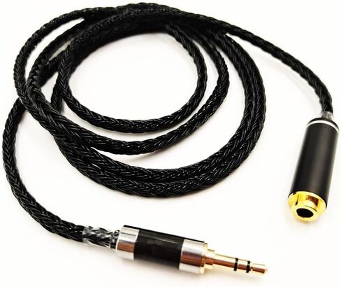 2.5mm 3.5mm 4.4mm Male to 4.4mm Balanced Female Headphone Audio Adapter Cable，16 Core OCC Silver Plated Headphone Earphone Extension Cable (3.5mm to 4.4mmF), black in Saudi Arabia