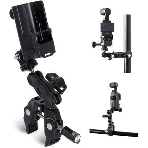 Aluminum Alloy Handle Mount for DJI Osmo Pocket 3, Super Clamp Mount with Expansion Adapter Stand for Bike/Microphone Stand/Cart/Railing/Handlebar/Dia 0.4-2" Rod