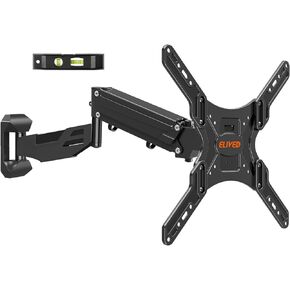ELIVED Height Adjustable TV Wall Mount for Most 23-55 Inch tv, Spring Arm Full Motion Swivel Tilt Articulating TV Mount Bracket, Max VESA 400x400mm, Support 11-66 lbs, Matte Black.