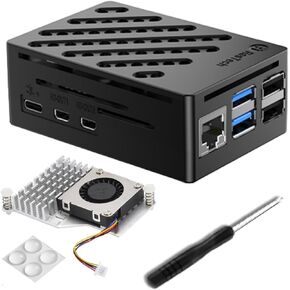 RasTech Pi 5 Case with Active Cooler for Raspberry Pi 5 16GB/8GB/4GB/2GB Board