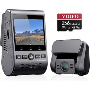 VIOFO A129 Plus Duo 2K 1440P Front & 1080P Rear Dash Cam with Wi-Fi, GPS, Night Vision + 256GB U3 A2 MicroSD Card Bundle for Ultra HD Recording & Reliable Storage, Ideal for Vehicle Surveillance