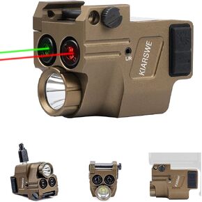 Red Green Laser Light Combo, 500 Lumens Red Green Laser, Supcompact Pistol Laser Light Combo, USB Rechargeable Red Green Laser Beam