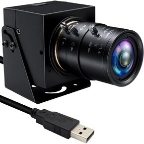 MMlove 1200P USB Camera, 4X Optical Zoom Webcam with 2.8-12mm Manual Lens,90fps Global Shutter High Speed Camera,Plug and Play,for Windows/Mac/Linux/Android, Conferencing/Streaming