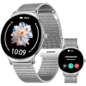 SOUYIE Smart Watches for Women, 1.43" AMOLED Display Fitness Tracker with Bluetooth Make/Answer Call, Heart Rate/SpO2/Sleep Monitor, 100+ Sports Modes, IP67 Waterproof Smartwatch for Android iPhone