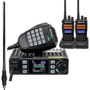 Retevis GMRS Radio Kit - Bundle with GMRS Antenna, Mobile Transceiver & 2x Handheld Radios - Easy Long Range Communication