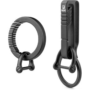 TISUR Titanium Round Carabiner Clip+Belt Loop Keychain Clip