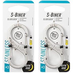 Nite Ize Size-3 S-Biner SlideLock Dual Carabiner, Locking Gates, Stainless Steel (Pack of 2)