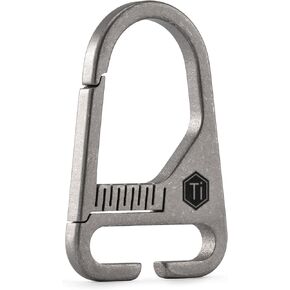 KeyUnity KB00 Titanium Sling Clip Hook, Snap Clasp Carabiner for Keychain, Molle Bag & Shoulder Strap (Sandblasted)